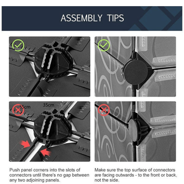 Dulap modular pentru copii, Negru, AT PERFORMANCE®, 12 rafturi